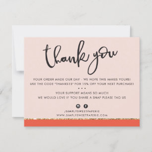 BUSINESS MERCI mignon élégant rose orange or