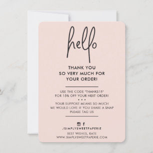 BUSINESS MERCI moderne bonjour rose rose vif noir