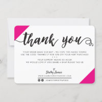 BUSINESS MERCI moderne chic corners script rose