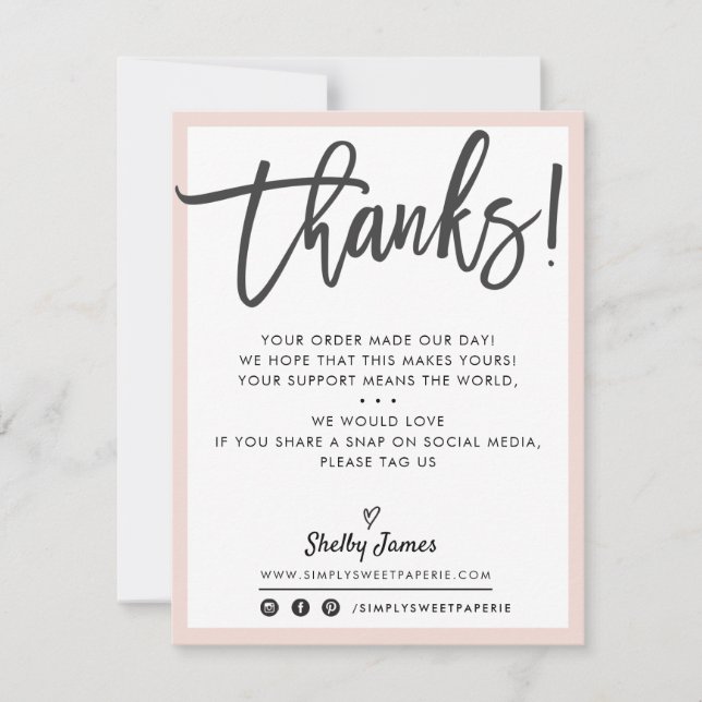 BUSINESS MERCI moderne chic noir roux rose (Devant)