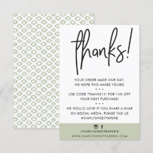 BUSINESS MERCI moderne client sauge vert ikat