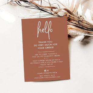 BUSINESS MERCI moderne hello argile blanche