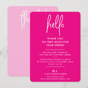 BUSINESS MERCI moderne hello fuschia rose blanc