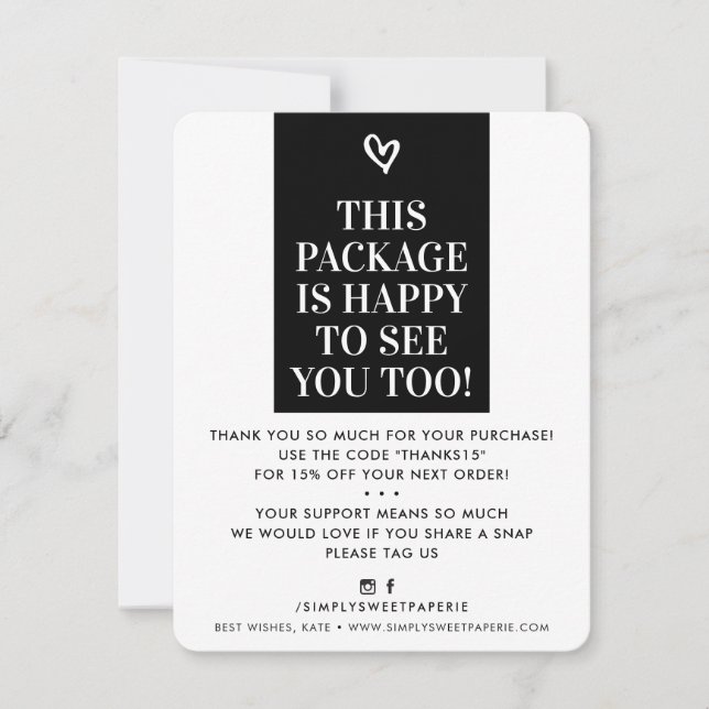 BUSINESS MERCI moderne noir blanc (Devant)