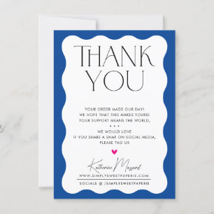 BUSINESS MERCI vague élégant serif bleu royal