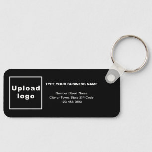 Business Minimal Information Black Rectangle Schlüsselanhänger
