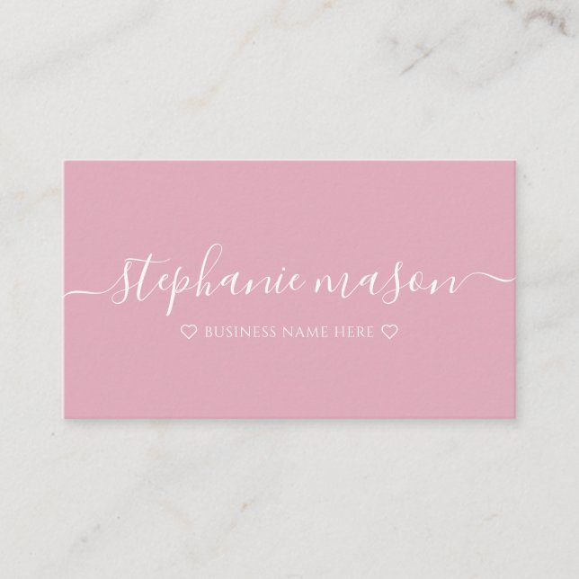 Business Minimalistisch Simple Modern Dusty Rose Visitenkarte (Vorderseite)