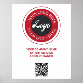 Business Modern Logo Social Media QR Code Poster