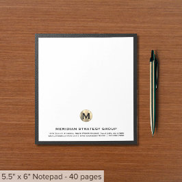 Business Monogram Notepad Notizblock
