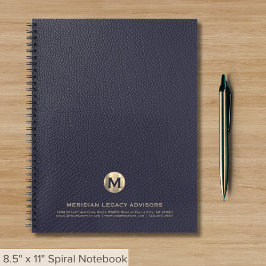 Business Monogram Spiral Notebook Notizbuch