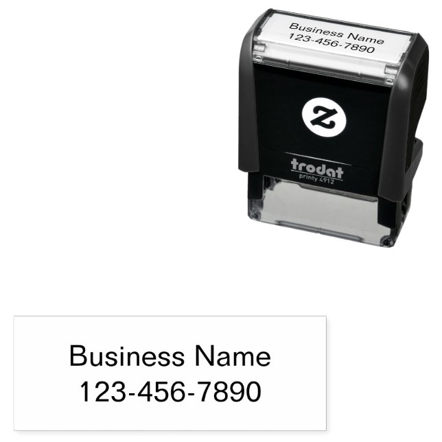 Business Name and Phone Number Basic Template Permastempel (Beispiel)