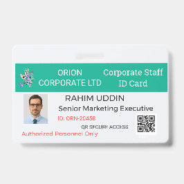 Business Name Badge|Employee ID|Pro|Staff|Work Ausweis