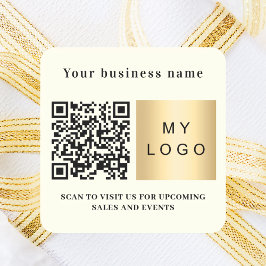 Business name ivory logo qr code quadratischer aufkleber