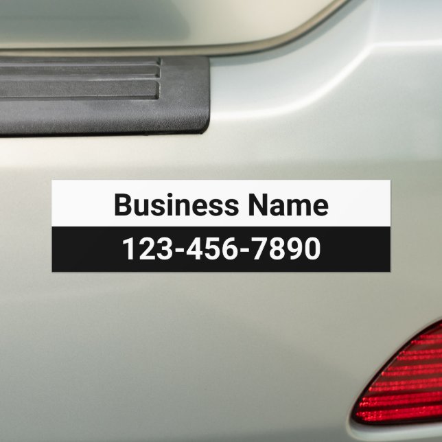Business Name Phone Number Black White Promotional Autoaufkleber (Auf Auto)