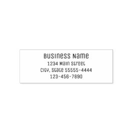 Business Name Simple Return Address & Phone Number Permastempel