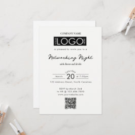 Business Networking Dinner Event Logo QR Code Einladung