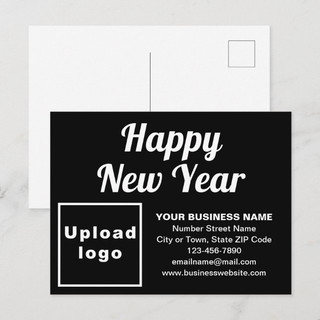 Business New Year Black Holiday Postkarte (Vorne/Hinten)