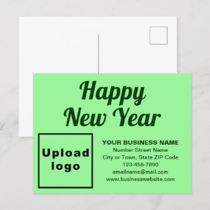 Business New Year Light Green Holiday Postcard Feiertagspostkarte