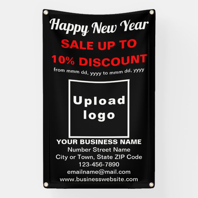 Business New Year Sale auf Black Banner (Vertikal)