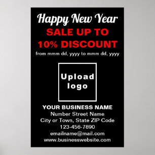 Business New Year Sale auf Black Poster