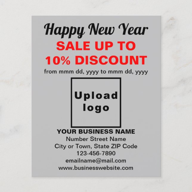 Business New Year Sale auf grauem Flyer (Vorne)
