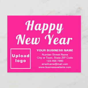 Business New Year Small Pink Flat Ferienkarte Feiertagskarte