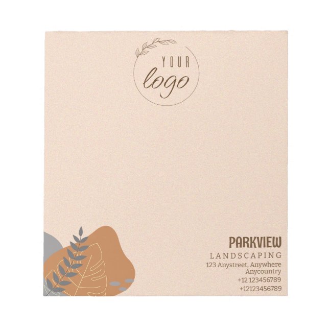 Business Notepad auf Naturlandschaft Pastellfarben Notizblock (Vorderseite)