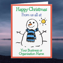 Business oder Organisation Snowman Design Weihnach Karte