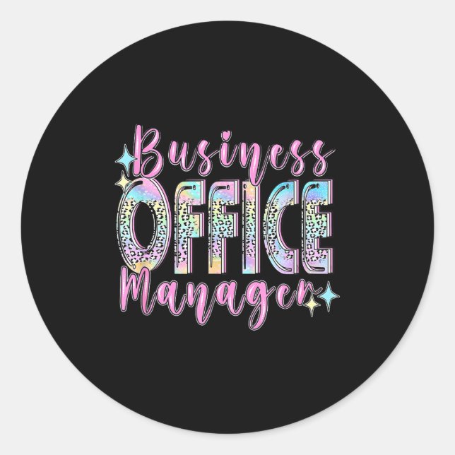 Business Office Manager Funny Front Teamwork Regio Runder Aufkleber (Vorderseite)