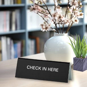 Business Office Warte Room Karo in Sign Tischaufsteller