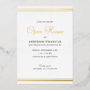 Business Open House Classic Professional Gold Folieneinladung