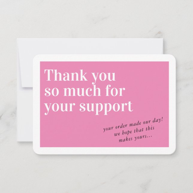 BUSINESS ORDER INSERT chic danke Ihnen pink (Vorderseite)