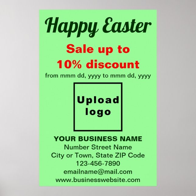 Business Osterurlaub Verkauf Light Green Poster (Vorne)