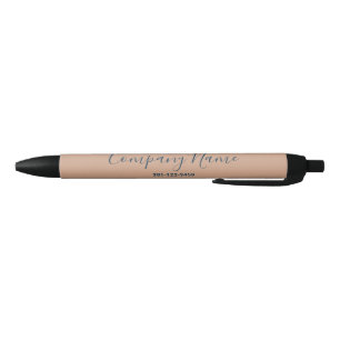 Business Peach Dark Blue Script Company Name Telef Kugelschreiber