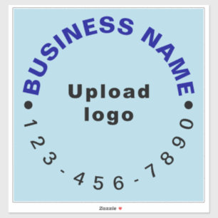 Business Phone on Light Blue Large Square Vinyl Aufkleber