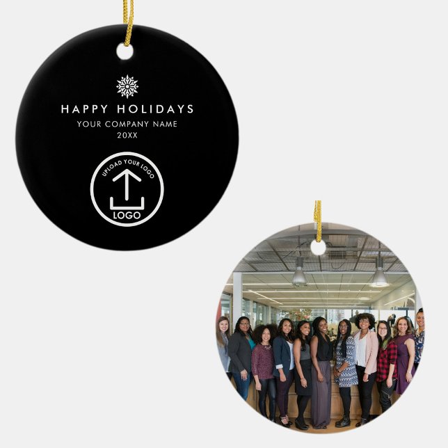 Business Photo Logo Christmas Snowflake Gift Keramik Ornament (Business Photo Logo Christmas Snowflake Gift Ceramic Ornament)