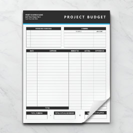 Business Project Budget Template Sheets Notepad Notizblock
