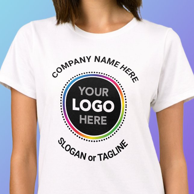 Business Promo T-Shirt - Circular Logo & Message (Créateur téléchargé)