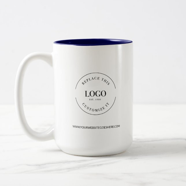 Business promotional logo website Personalized Zweifarbige Tasse (Links)
