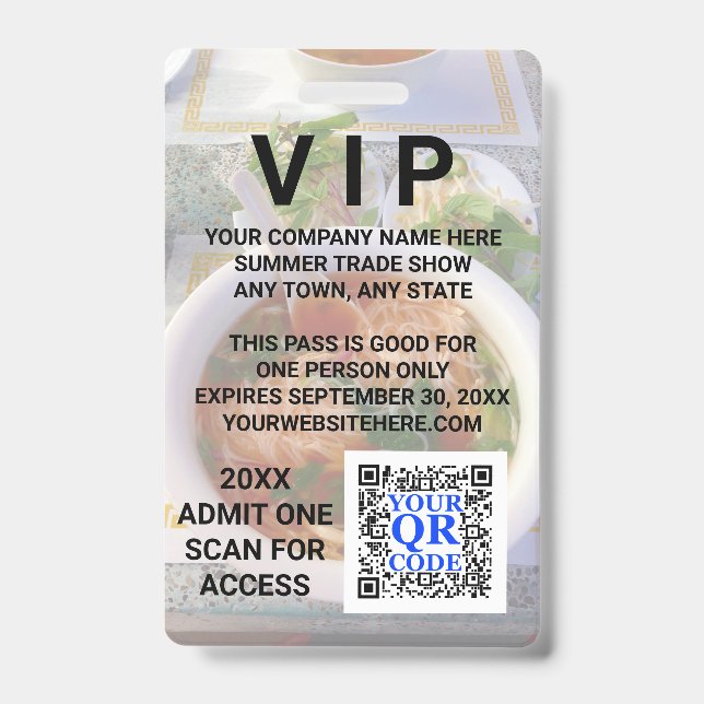 Business QR Code Light Foto Cool Promo Event VIP Ausweis (Front)