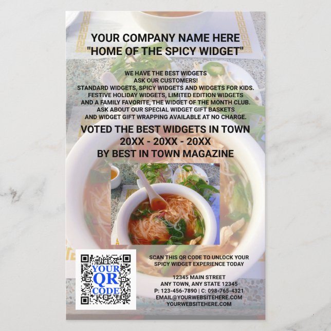 Business QR Code Light Foto Custom Marketing Flyer (Vorne)