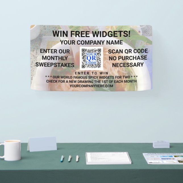 Business QR Code Light Foto Custom Promotions Banner (Messe)