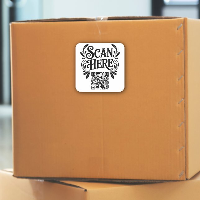 Business QR Code Quadratischer Aufkleber (QR Code sticker for packages, branding, folders, sales material and marketing. All businesses. )