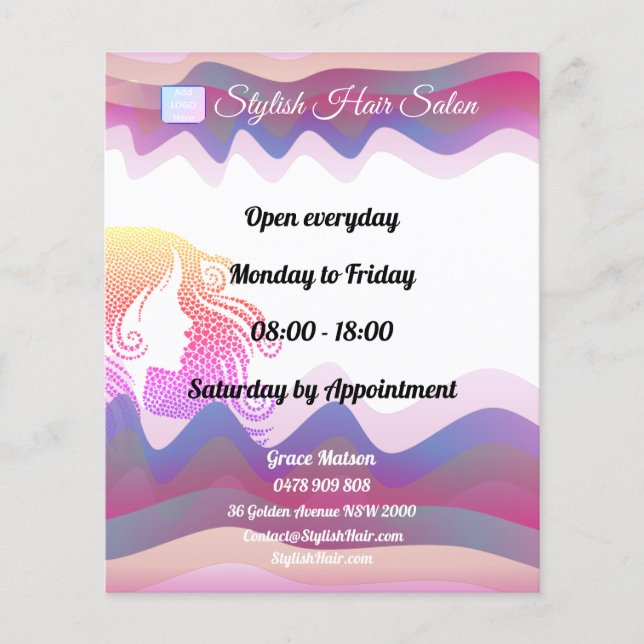 Business Rainbow Waves Flyer mit Logo (Vorne)