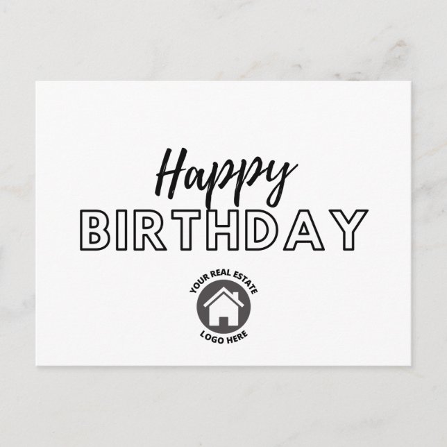Business Real Anwesen Happy Birthday Postkarte (Vorderseite)