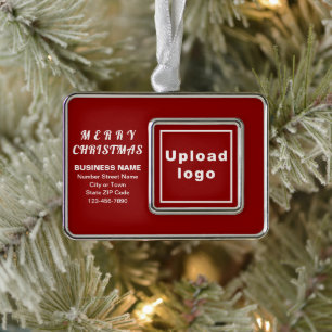 Business Red Gerahmt Rectangle Weihnachtsdekoratio Rahmen-Ornament Silber
