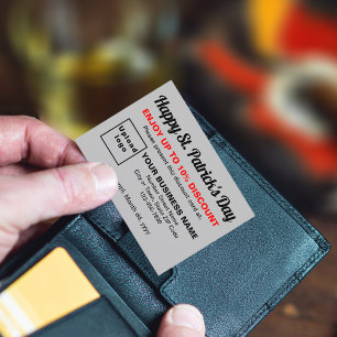 Business Saint Patrick Gray Discount Card Rabattkarte