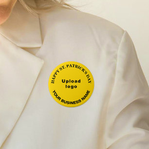 Business Saint Patrick Gruß auf Yellow Round Button