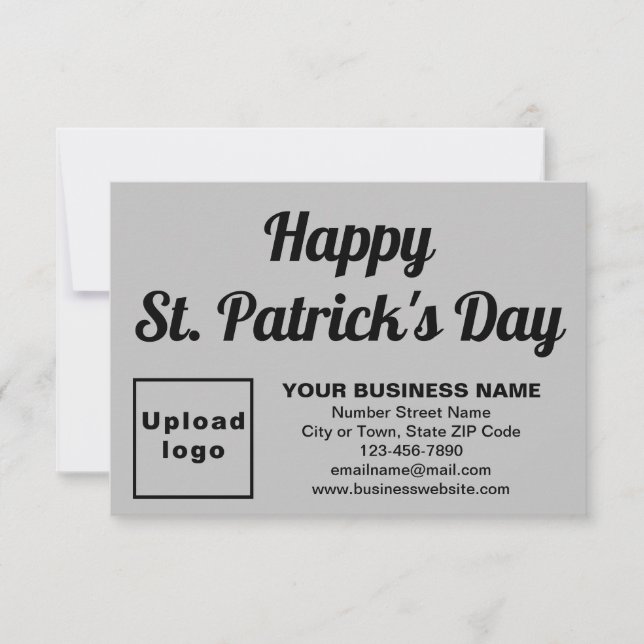 Business Saint Patrick Small Gray Flat Card (Vorderseite)