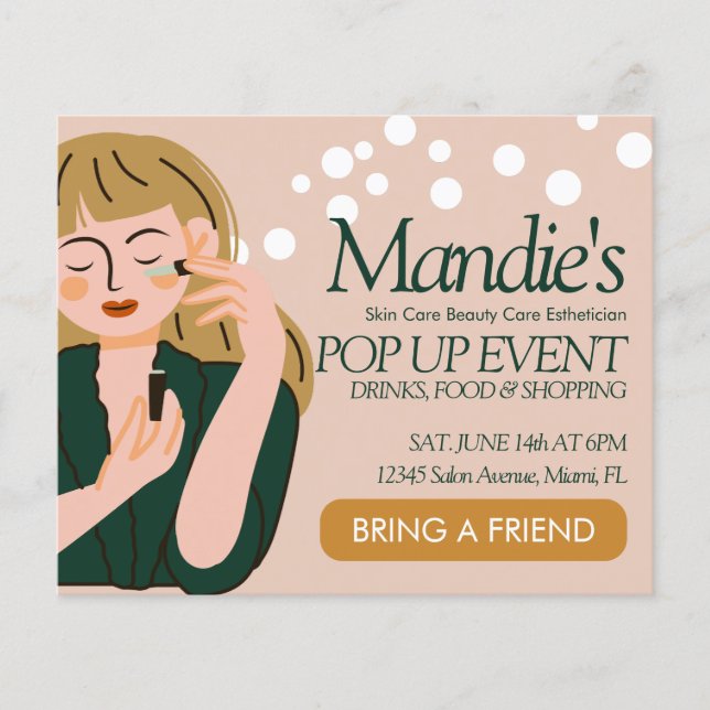 Business Salon Esthetician Pop Beauty Event Flyer (Vorne)